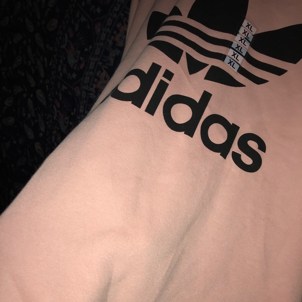 Pink over sized adidas hoodie